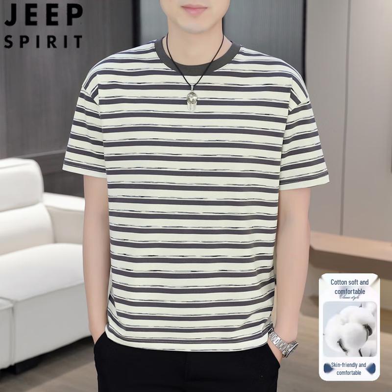 

JEEP SPIRIT Men s Striped Short-Sleeve T-Shirt 3XL