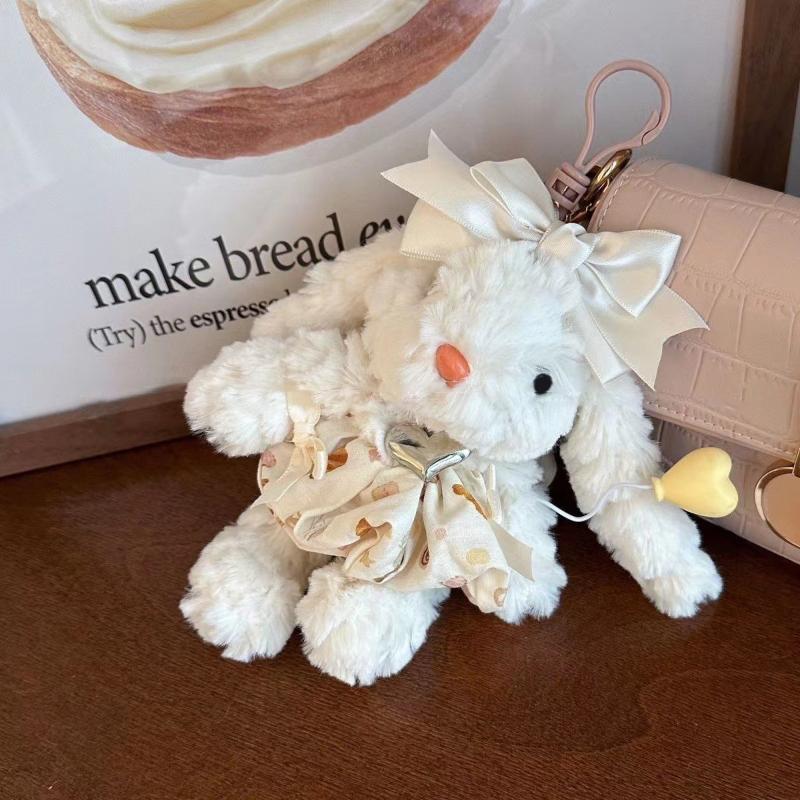 Kawaii Flauschiger Hase Schlüsselanhänger Cartoon Hase Puppe Anhänger Weicher Tier Schlüsselanhänger Niedliche Rucksack Dekoration Zubehör Geschenke