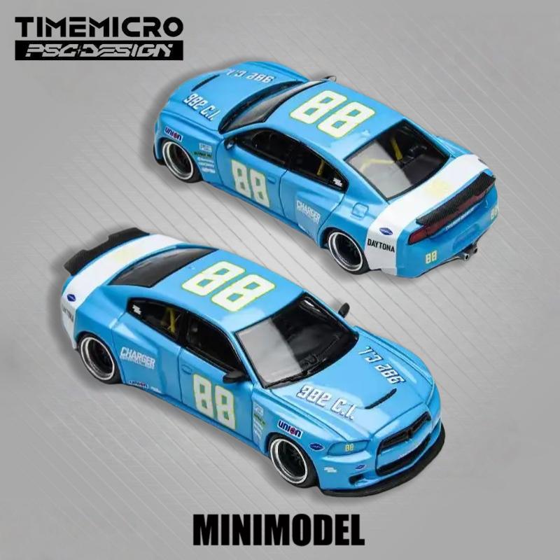 Time Micro X Stück Design 1:64 Countach „V“/ Charger „Brawler“ Daytona Blau #88 Die-Cast Modellauto