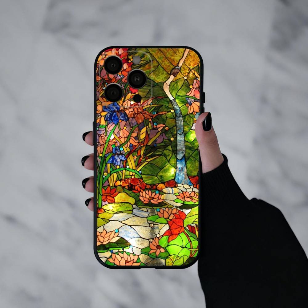 

C-Colorful-L G-Glass-S Phone Case For iPhone 17pro, 16,15,14,13,12,11 X XR Plus,Others Soft Black Cover iPhone12PROMAX