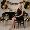 Black And Gold Tablecloth Graduation-themed Party Supplies