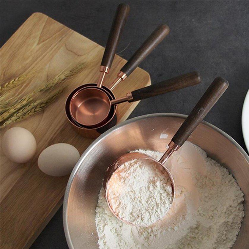 Seasoning Tool Stainless Steel Measuring Cups 4Pcs Portable Measuring Spoon