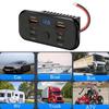 Panel Screw Mount USB Power Panel with Battery Readout, 6 Port Car Interior Chargers Socket with Front Button and Flush Face for Daily Charging