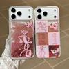 Pink Panther Glitter Cartoon Phone Case for iPhone 17 Pro Max