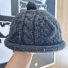 New Autumn and Winter Korean Style Knitted Hat for Women Cute and Fashionable Pullover Hat  Warm Curled Landlord Hat  Woolen Hat