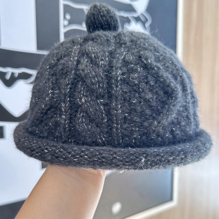 New Autumn and Winter Korean Style Knitted Hat for Women Cute and Fashionable Pullover Hat Warm Curled Landlord Hat Woolen Hat