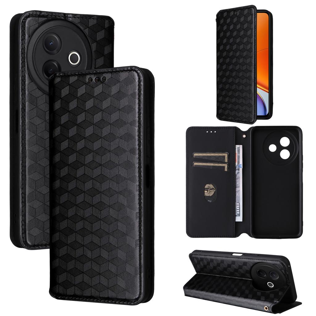 For vivo Y39 5G/Y300i 5G Case Wallet Rhombus Imprinted Leather Phone Cover