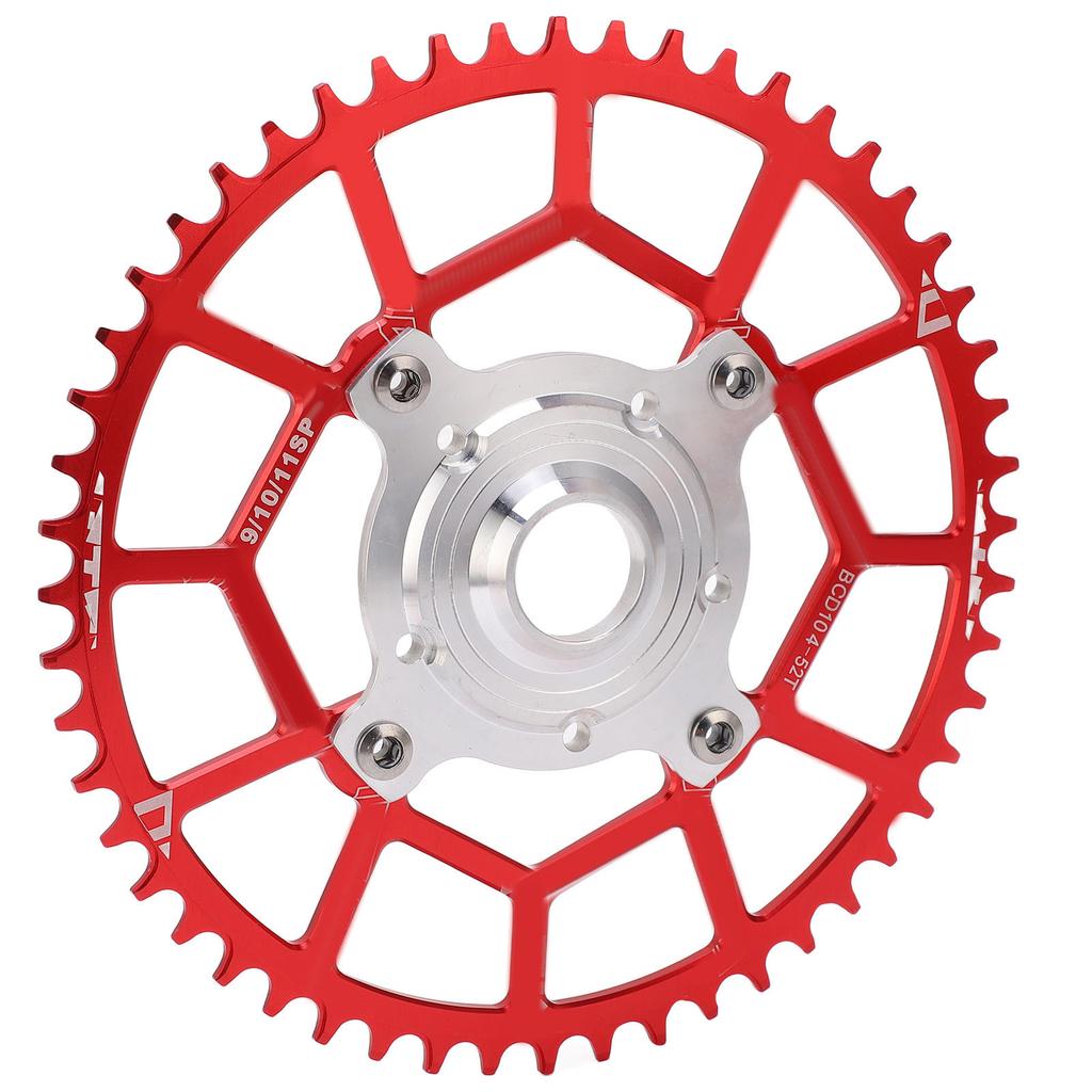 52T 104BCD Motor Bike Chainring Adapter Mid Drive Chainring Spider Chain Conversion Kit for Tongsheng Motor Red
