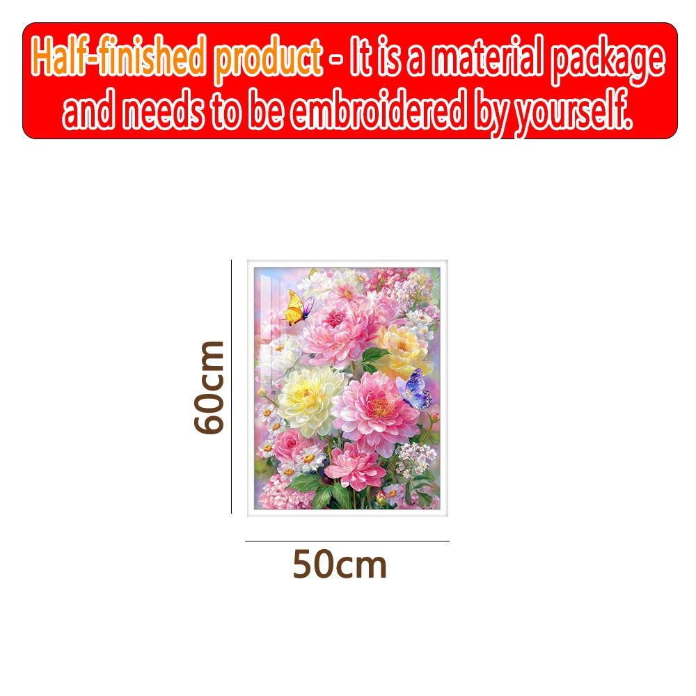 Colorful Floral Pattern DIY Cross Stitch Set  for Living Room Bedroom Wall Decor