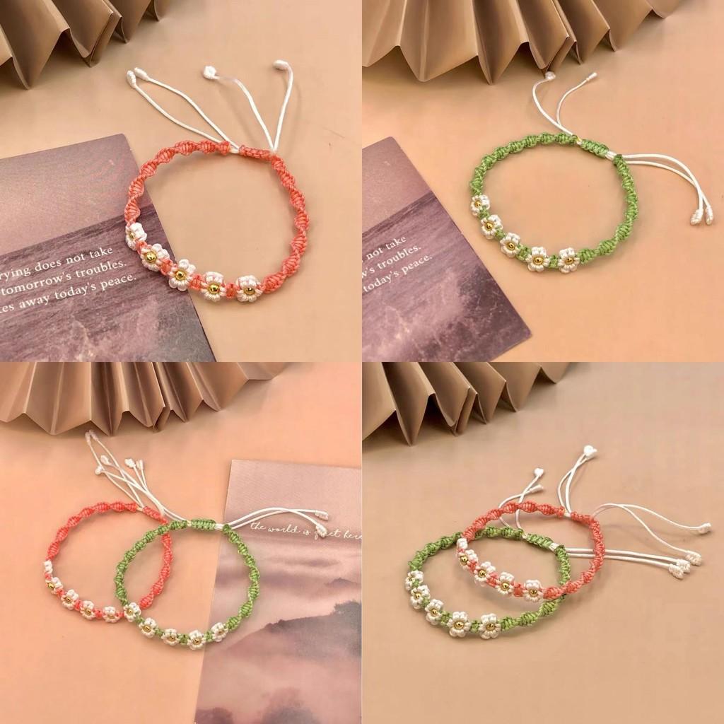 Delicate Handwoven Daisy Bracelet Unisex Retro Style Perfect Couples For