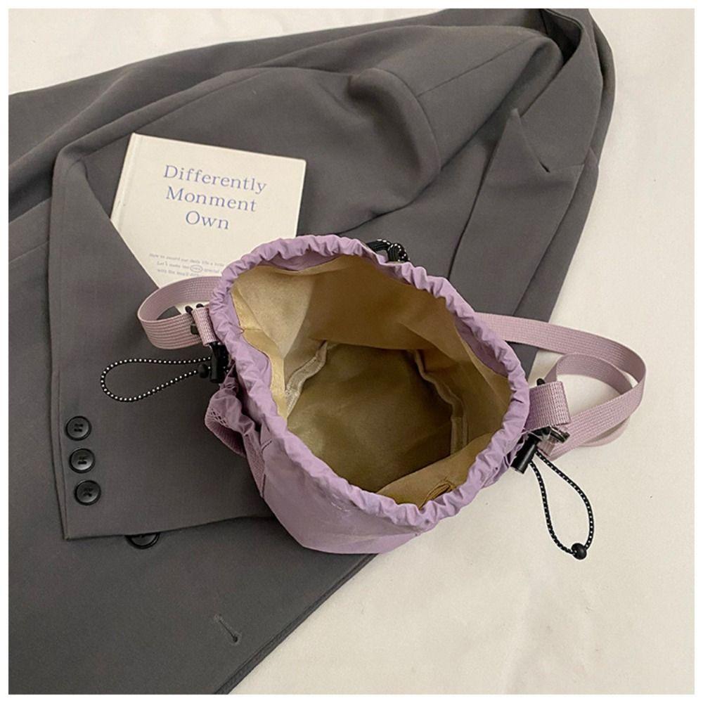 Handbag Drawstring Bucket Bag Purse Small Crossbody Bag Sweet Nylon Shoulder Bag  Travel