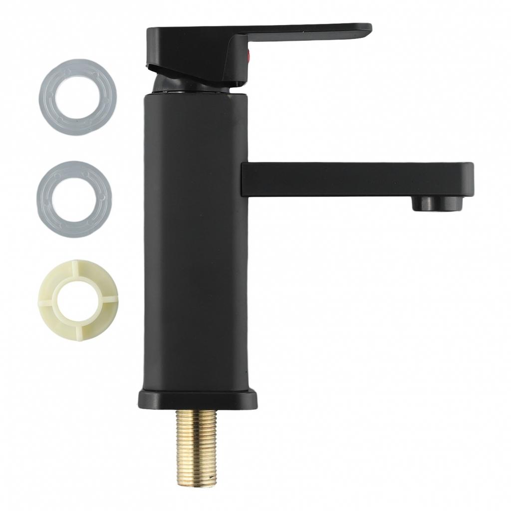 Steel Faucet Basin Faucet Black Plastic Handle Rust