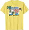 MTV Beach Island Flamingo Logo Vintage Graphic TShirt MTV Sunset Shape Boombox Checker Design Tee Top Unisex on The Moon Outfits