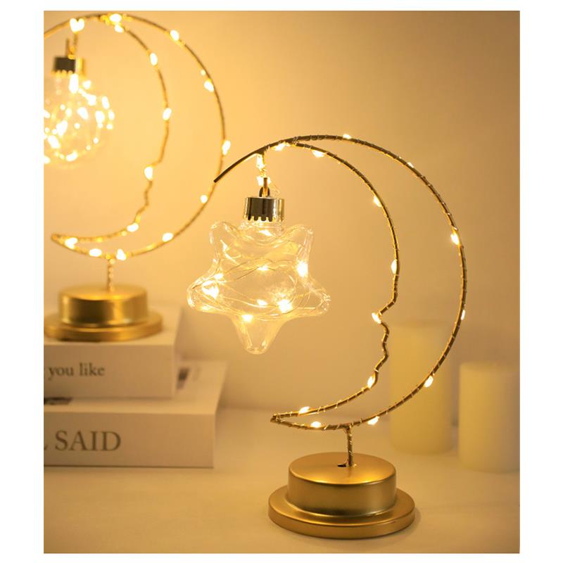 Christmas Decorative Lights, Iron Moon Indoor Ornaments, Night Lights, Birthday Gift Styling Lights