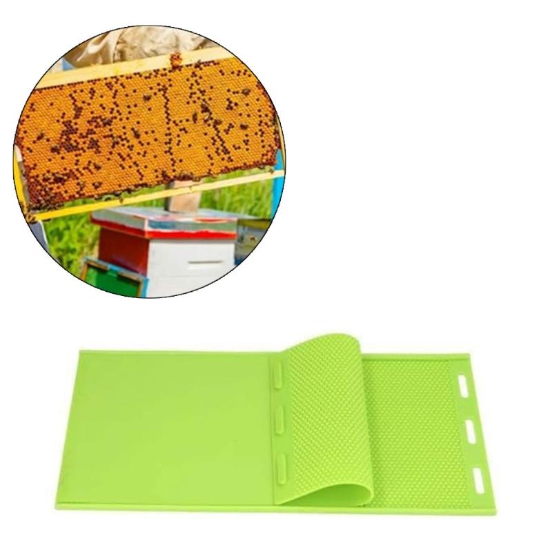 Foldable Silicone Mold Beewax Honeycomb Moulds Honeycomb Sheet Molds Silicone Press Mold for Creating Wax Sheets