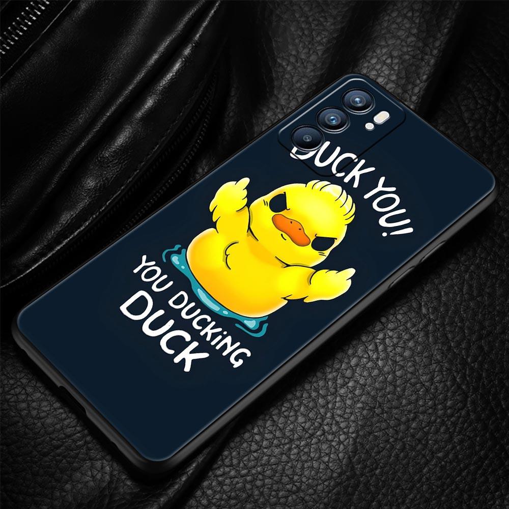 Cartoon Duck Phone Case For Oppo Reno 13 12 11 10 7 F Find X5 X6 A98 A80 A79 A78 A57 A54 A31 A17 Pro 5G Soft TPU Cover Funda Bag
