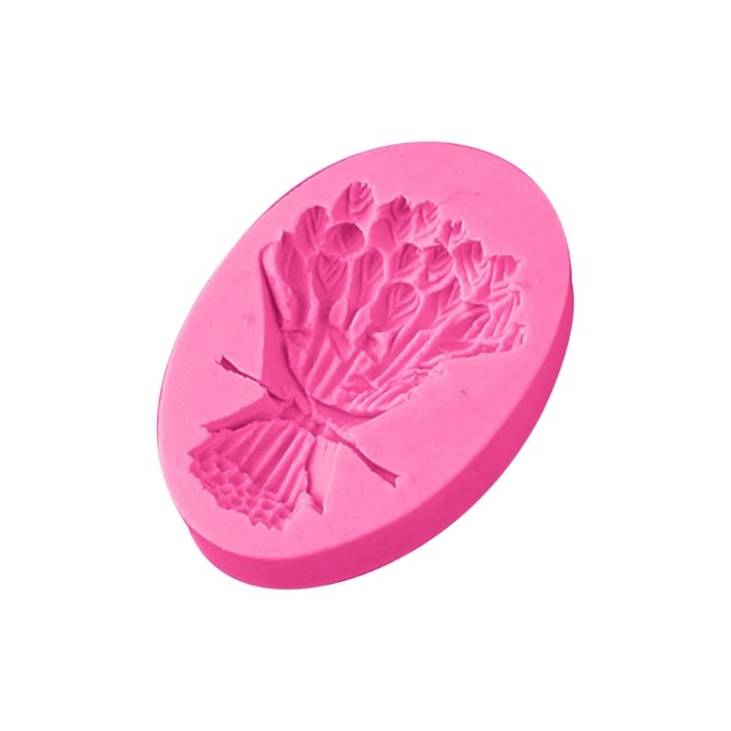 Kytice tulipánů Fondánová čokoládová silikonová forma Cake-Topper Pečicí nástroje Ručně vyráběné mýdlové ozdoby Forma Snadno se čistí