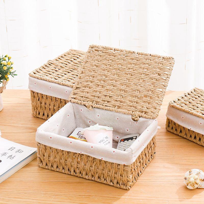 Large Wicker Bread Basket With Linen Liner Handmade Rattan Bread Serving & Storage Basket Snack Sundries Cosmetic Storage Case