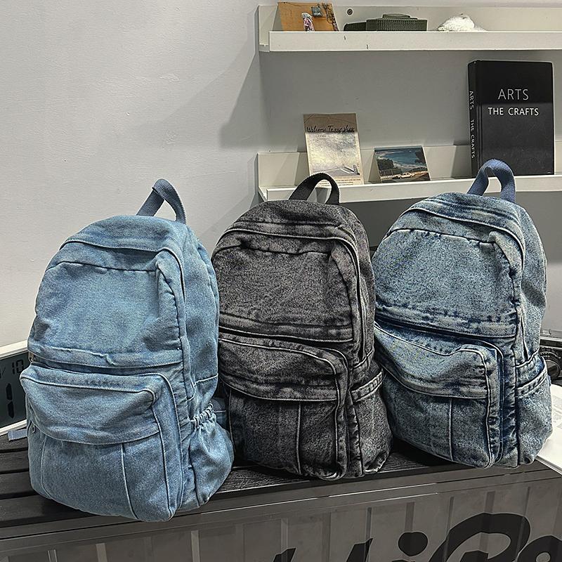 Denim Backpack Student Schoolbag Women's Travel Backpack