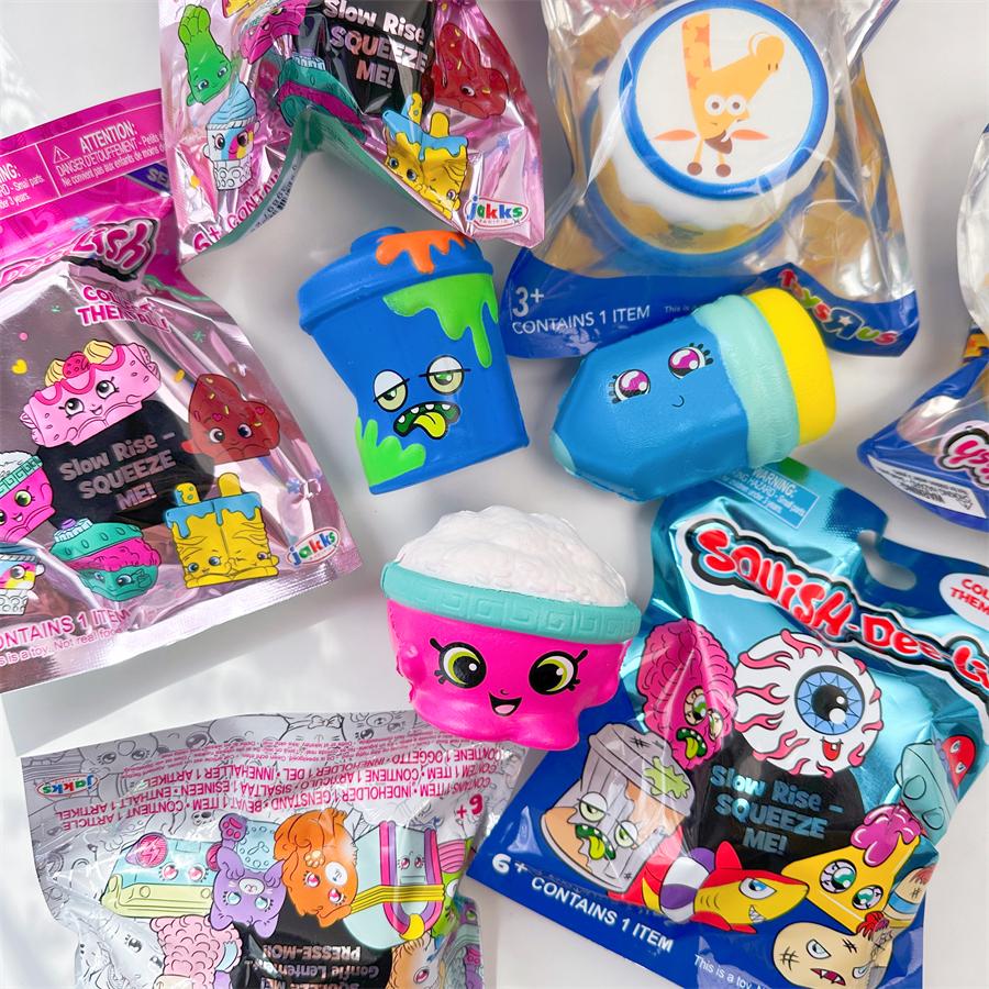 Shopkins Shopping Elf Squish-dee-lish Blind Box Food Series Garbage Series Stress Relief Squeeze Telescopic Kawaii Adorable Kid Gift
