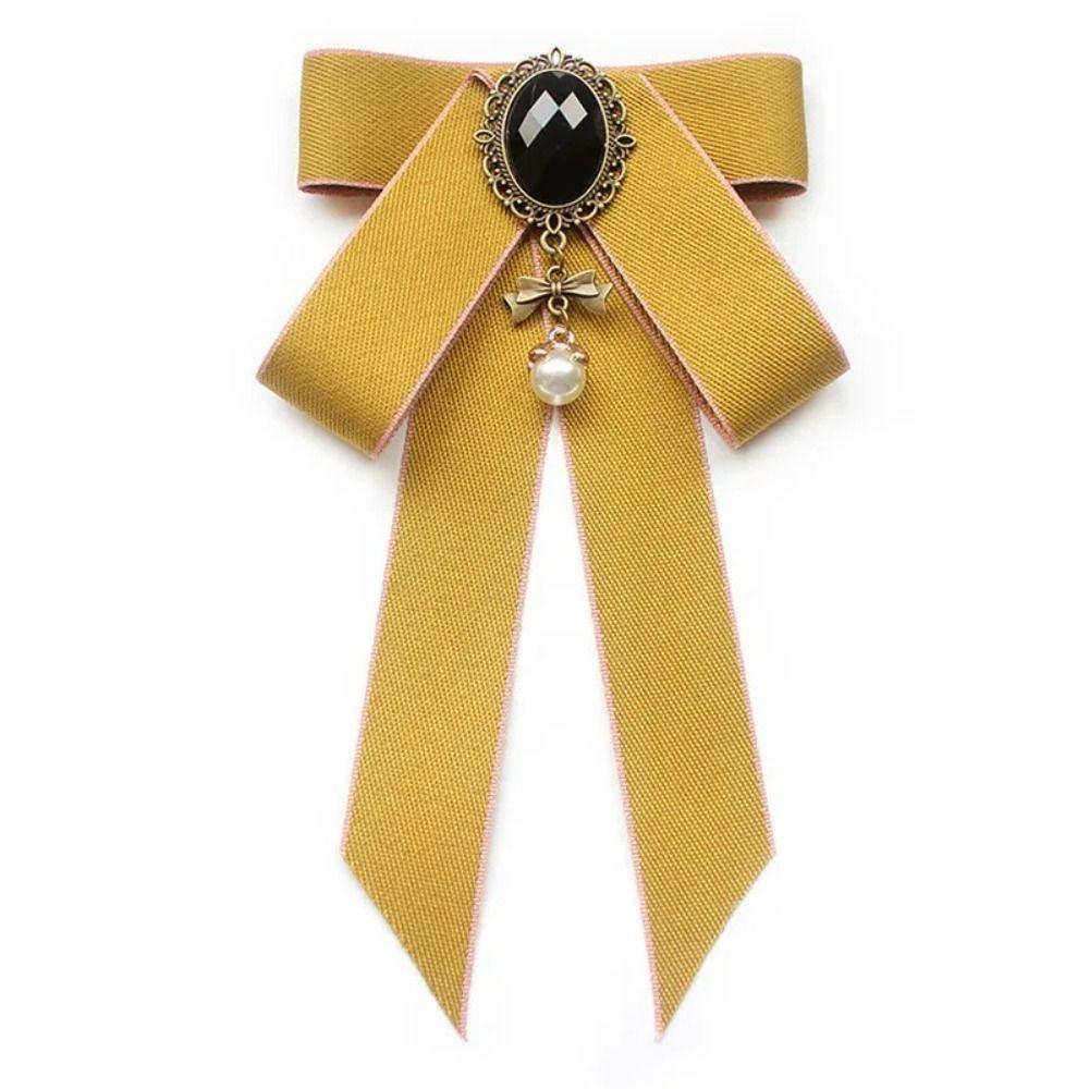 Luxulry Alloy Bow Tie Jewelry Accessories Rhinestone Crystal Rhinestone Bowtie Neck Decoration Bowknot Brooches