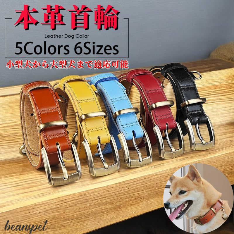 Beanspet Echtleder Hundehalsband für und Groß Lederhalsband mit Wildleder Erhältlich in 6 Größen und 5 Basismodell Klein, Mittel, Hunde, Leichtgewicht,