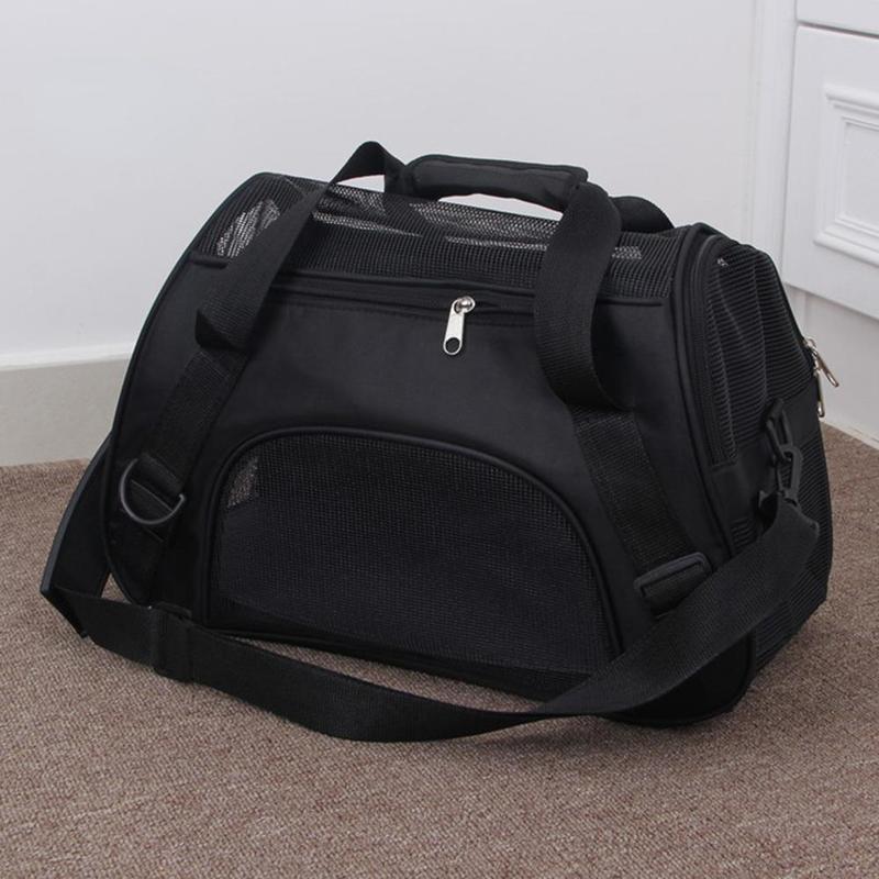 Trasportino Portatile Pieghevole per Cani e Gatti a 4 Colori con Rete Traspirante Gabbia da Viaggio Borsa Tote a Tracolla