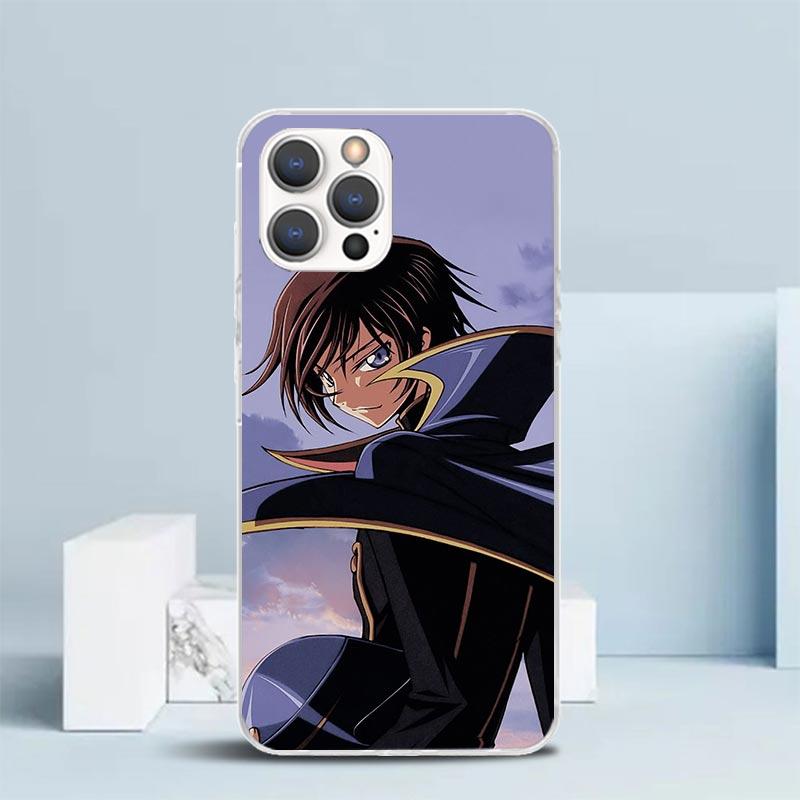 Code Geass Anime Soft Cover for iPhone 16 17 Air 15 14 Pro Max 16E Phone Case 13 Mini 12 11 7 SE 8 Print Pattern Fit Cases 16 17