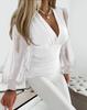 Long-Sleeve V-Neck Lace Stitching Women's Shirt - 2026 Autumn Fashion