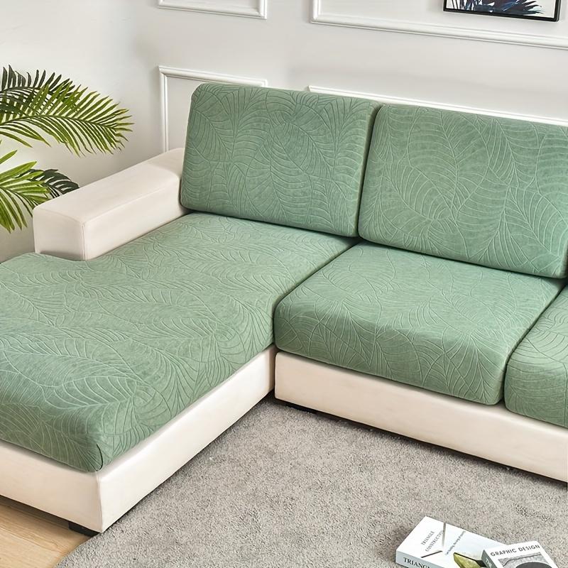 Large Leaf Jacquard Sofa Cover,  Cat Scratch Resistant, Stretchable,Durable Elastic Sofa Cover for Bedroom, Office, Living Room Home Decor