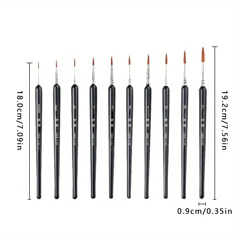 11Pcs/Set Hook Line Pen For Watercolor Oil Painting Extra Fine Soft Wolf Hair Hand Brush Gouache Acrylic Nail Art  Drawing