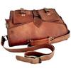 Men's vintage leather messenger brown laptop satchel bag genuine briefcase Large