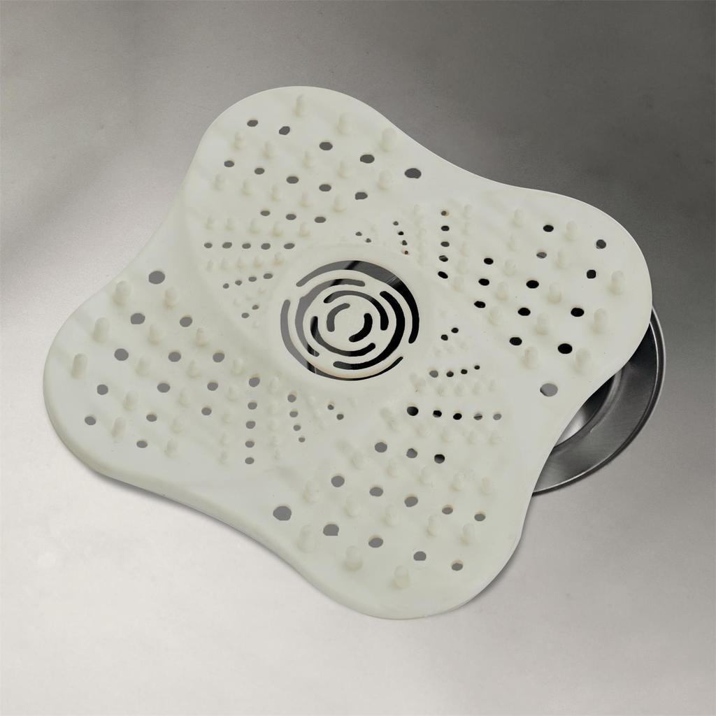 Silicone Strainer For Washbasin/Sink, White, 13X13 Cm