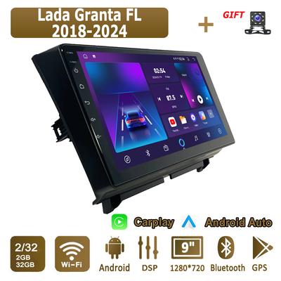 Android CarPlay Autoradio für Lada Granta FL (2018–2024) Multimedia-Player Headunit Stereo GPS-Navigation BT WLAN 2+32 GB