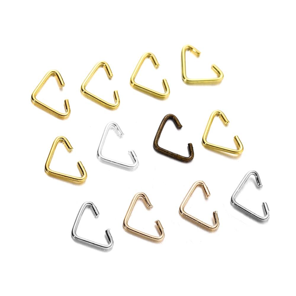 100Pcs/Lot 6x9mm Metal Iron Triangle Pendants Clips Clasps Buckle for DIY Earrings Bracelet Necklace Jewelry Making Accessories
