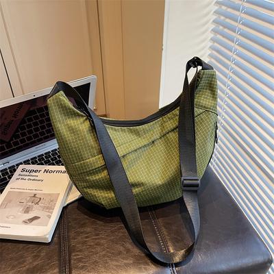 2026 Fashi Commuting Versatile Casual Women's Handbags Nyl Plaid Large Capacity Shoulder Bags Autumn New Ladies Bags