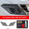 2 Pcs Car Headlight Protective Film Headlamp Vinyl Transparent Black TPU Sticker For Nissan Patrol Y62 2012-2018 Accessories