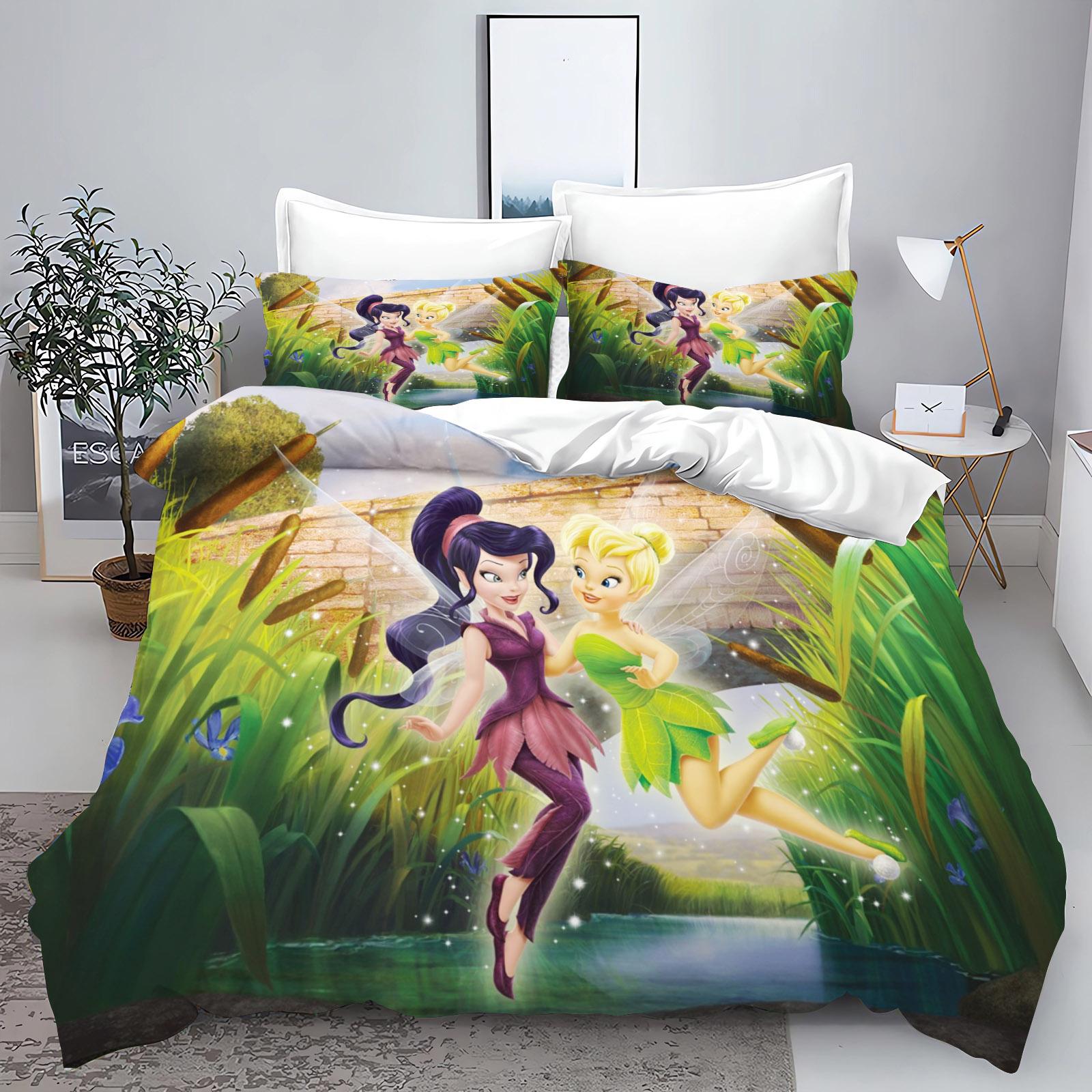 

Tinker Bell Anime Disney Bedding Set Duvet Cover 100% Polyester Suitable For Children And Adults 3-Piece Set 1 Quilt Cover AU Queen(210*210cm)3pcs