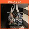 Ethnic Style Canvas Bag With Large Capacity For Shopping And Work