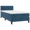 3141459 vidaXL Lit à sommier tapissier avec matelas Bleu foncé 90x190 cm