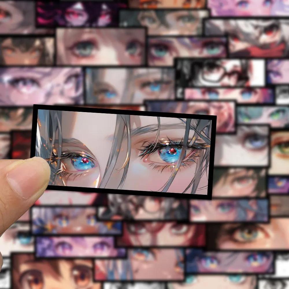 10 30 50Pcs Cute Anime Girls Eyes Stickers Aesthetic Cartoon Decal Diy Skateboard Laptop Luggage Waterproof Cool Kid Toy Sticker