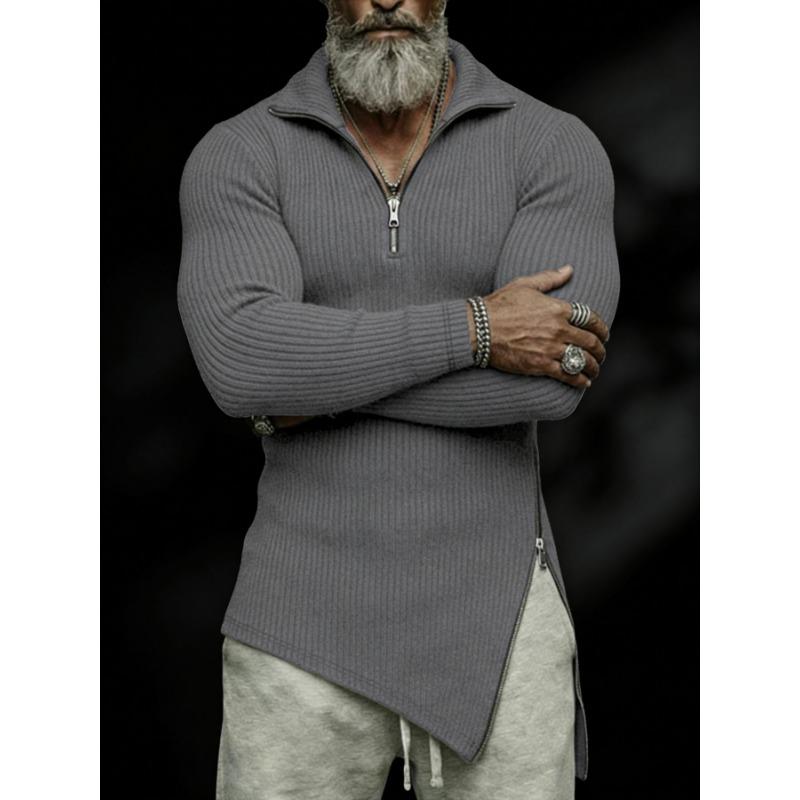 Men S Long Sleeve T Shirt Slim Fit Solid Color Casual Top