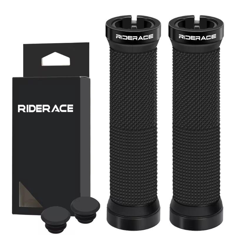 

Чехол на руль горного велосипеда, противоударный, нескользящий, эргономичный, резиновый, ручки для велосипедного руля RIDERACE, защелка на MTB чёрный