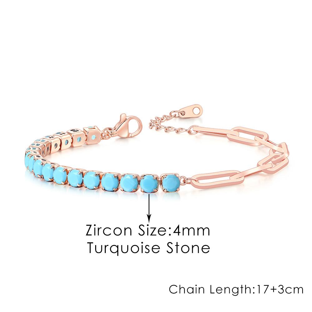 Trendy Blue Crystal Adjustable Tennis Bracelets for Unisex Women Men Various Shapes Iced Out CZ Short Chain on Hand Jewelry