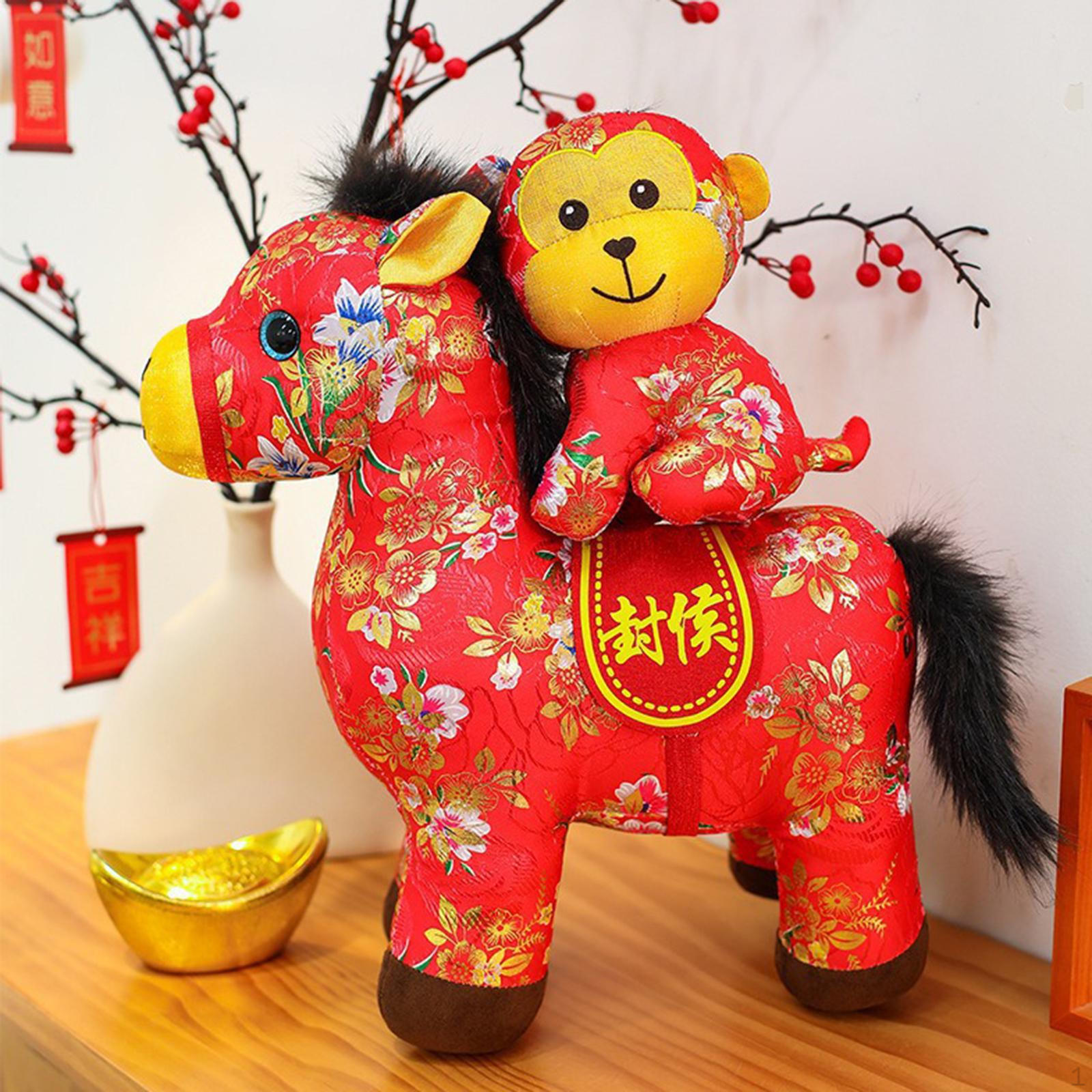

Chinese Horse Year Decorations Doll Car Ornaments Statue for Office Tabletop Blessing S