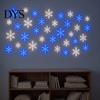 Easy Install Christmas Wall Art LED Snowflake Stickers, Lighted Decor, Self-Adhesive Non Marking Festive Window Stickers Winter with Remote