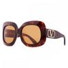 Valentino Orange Square Ladies Sunglasses Vls 180 C 59 Multi