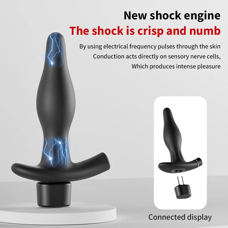 Outdoor Wearing Electric Shock Inflation Anal Plug Prostate Massage Deep Into The Anus G Point Stimulation Orgasm SM Sex Toy 18+ Insert Vibrating Egg