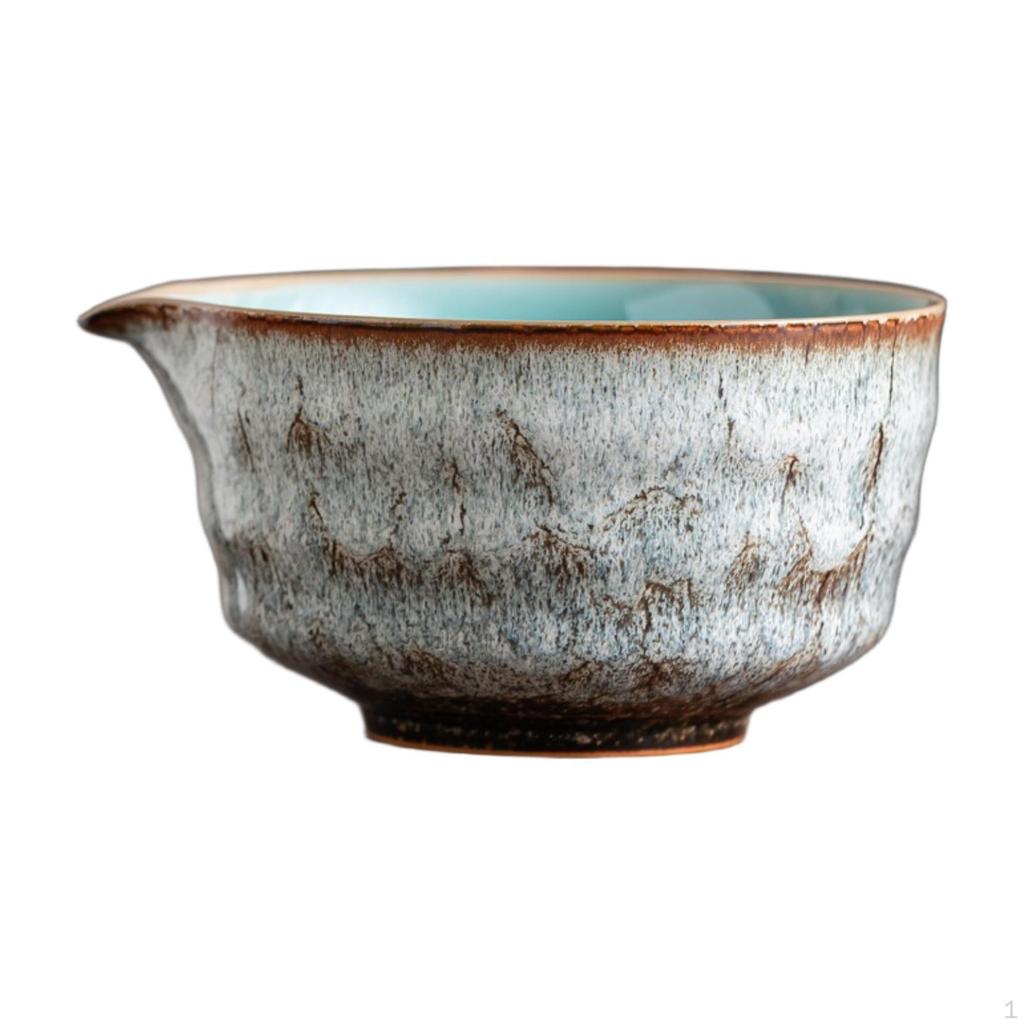 Ceramic Matcha Bowl Designed for Mixing, Featuring A Pouring Spout In Porcelain