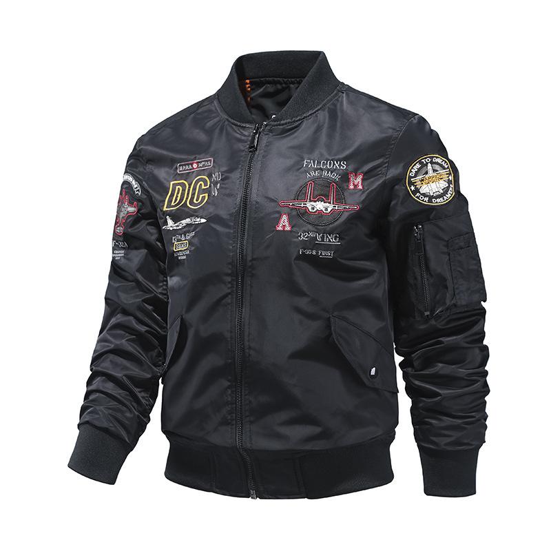 

Тяжелая вышивка наружная авиационная куртка Air Force Top Ma1 Pilot Jacket мужская летная куртка M чёрный